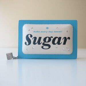 Kate Spade Coffee Break 3D Sugar Packet Small Card Holder Cream Multi KF486 New